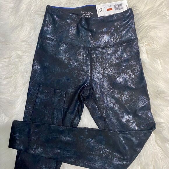 CK Performance Navy Metallic Leggings - Picture 2 of 5